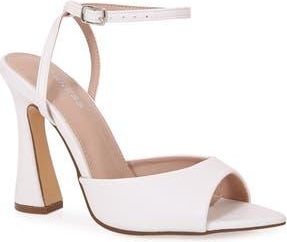 Berness Huburta Ankle Strap Sculpted Stiletto Sandal in White at Nordstrom Rack, Size 7.5