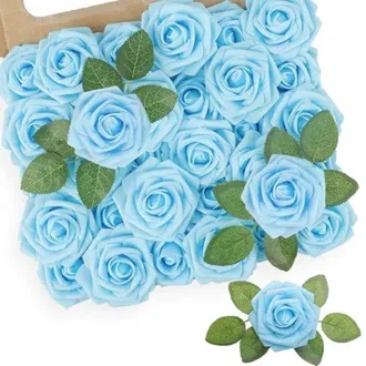OEM Rose Artificiali, 25 Fiori Decorativi, Rose Artificiali Con Stelo Per San Valentino, Festa Della Mamma, Matrimoni, Baby Shower, Come Decorazione, Circ