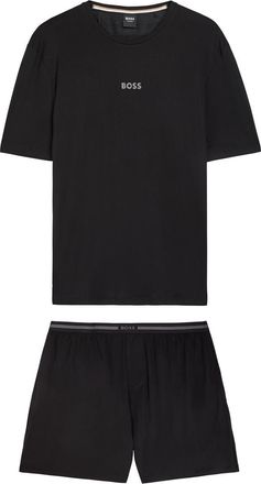 BOSS Boss Ultralight Logo Stretch-jersey T-shirt and Short set - Black - XL