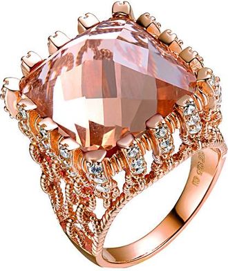 Genevive 14K Rose Gold Vermeil Cz Ring