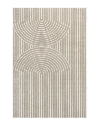 Jonathan Y Designs Jonathan Y Sofia High-Low Midcentury Modern Arch Stripe Two-Tone Indoor/Outdoor Area Rug