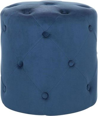 Beliani Puf terciopelo azul oscuro 40 cm 40 cm 40 cm