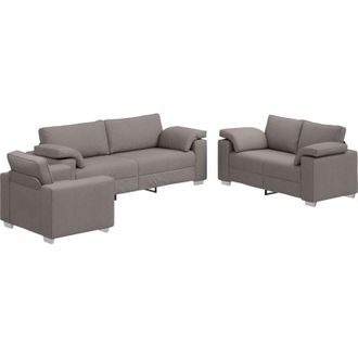 vidaXL Juego De Sof&aacute; Con Coj&iacute;n 3 Pcs Taup&eacute; 219 X 77 X 82 Cm Tela Vidaxl