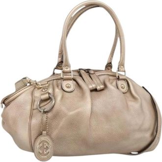 Gucci Pre-owned Vintage Hand Bag - Dames - Vintage Handtas - Beige - ONE Size - Leer - Vintage