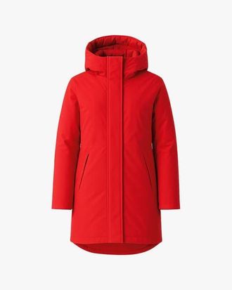 Quartz Co. GENIA | Hooded Down Winter Jacket in Fiery Red at Nordstrom, Size X-Small