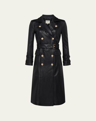 L'agence Celina Leather Trench Coat