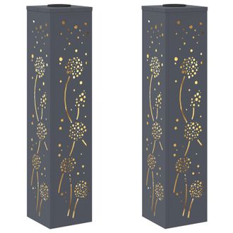 vidaXL Luz De Camino Led Solar 2 Pcs Antracita Acero Laminado En Fr&iacute;o Vidaxl