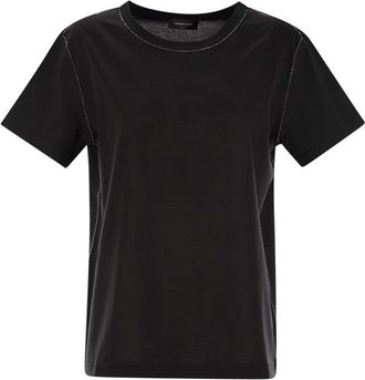 Fabiana Filippi Jersey T-Shirt With Diamond Thread Detailing