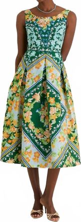Saloni Martine-C Midi Dress In Bellis Wreath