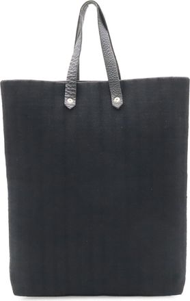 Herm&egrave;s Ahmedabad Black Cotton Canvas Leather Handbag Tote Bag (Pre-Owned)