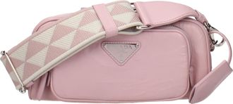 Prada Damens Umh&auml;ngetasche aus rosa/alabasterfarbenem Leder