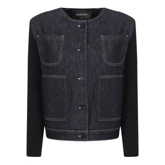 Fabiana Filippi Dames, Jassen, Blauw, Maat: XS Denim