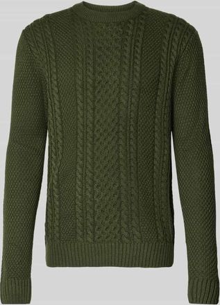 Jack & Jones Jack & Jones Strickpullover mit gerippten Abschlüssen Modell PAUL in Dunkelgruen, Größe XXL