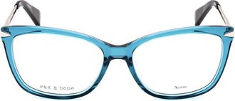 Rag & Bone Ladies Blue Rectangular Eyeglass Frames RNB3010
