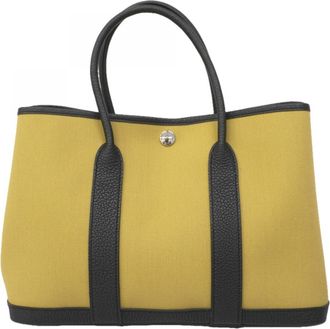 Herm&egrave;s Beige Black Tote Bag (Pre-Owned)