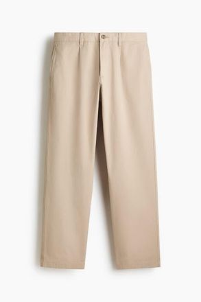 H&M Relaxed Fit Cotton Twill Chinos in Beige at Nordstrom, Size 30