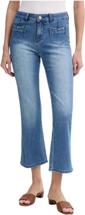 Gaud&igrave; Flare Jeans - Dames - Cropped Jeans - Blauw - W27 - Katoen - Jeans
