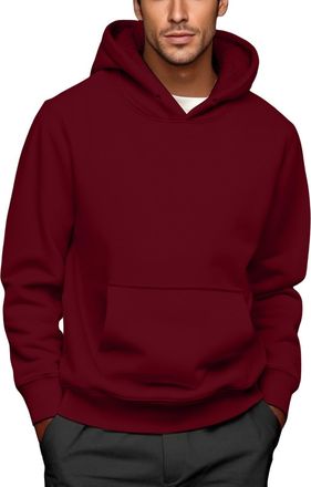 Generic Mens Hoodies Sweatshirts Pullover Mens Fleece Lined Hoodies Sweatshirt Thick Cashmere Warm Pullover Long Sleeve Jumpers Hooded Comfy Soft Sherpa Therm