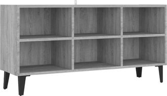 vidaXL Vidaxl - Mueble de tv con patas de metal gris Sonoma 103,5x30x50 cm