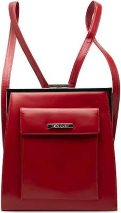 Saint Laurent Vintage, unisex, Rood, ONE Size, Leer, Pre-owned Vintage Rugzak