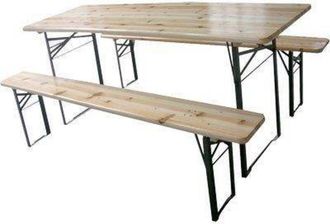 Domus Set tavolo + panche birreria 120x60 2 gambe Domus