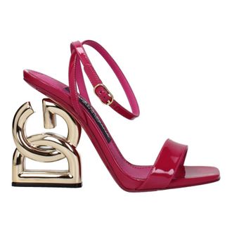 Dolce & Gabbana High Heel Sandals, female, Pink, 2 1/2 UK, Pink Leather Stiletto Heels Sandals