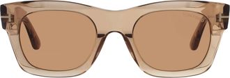 Tom Ford Emma-02 Brown Square Ladies Sunglasses FT1314 45E 51