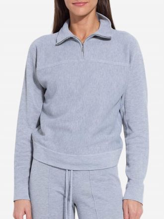 Lyss&eacute; Viola Knit Lounge Sweatshirt Top In Grey Melange