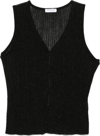 Majestic Filatures Gilet in maglia fine - Nero