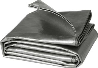 Woltu Woltu B&acirc;che De Protection Pe B&acirc;che Piscine 3x4m 280g/m&sup2;, Couverture &Eacute;tanche B&acirc;che Imperm&eacute;able Et Ind&eacute;chirable, Gris