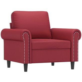 vidaXL Sill&oacute;n Cuero Sint&eacute;tico Rojo Tinto 60 Cm Vidaxl
