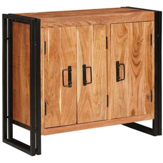 vidaXL vidaXL Credenza con porte Marrone Legno massello di acacia e metallo