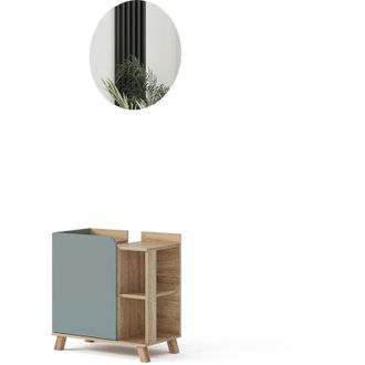 Vicco Conjunto De Muebles De Ba&ntilde;o Karen, Gris Azulado, 2 Partes