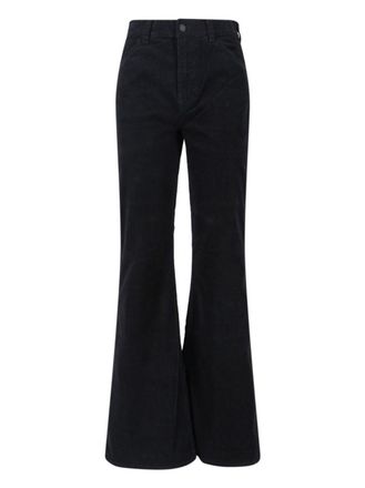Nili Lotan High Waist Flared Trousers With Textured Fabric