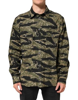 Dolce & Gabbana Mens Multicolor Camouflage Cotton Casual Shirt Co+pl+polyester Film Fiber