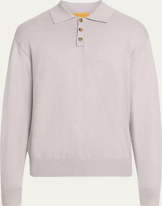 Guest In Residence Mens Cotton-Cashmere Allday Polo Sweater