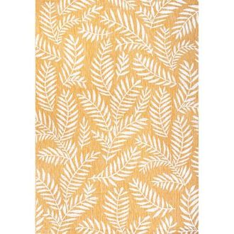 Jonathan Y Designs Nevis Palm Frond Indoor/Outdoor Area Rug in Yellow/cream at Nordstrom, Size 3Ft 0In X 5Ft 0In