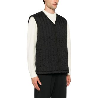 Rains Quilted V-Neck Waistcoat - male - Rains - Waistcoats - Black - M - Jackets