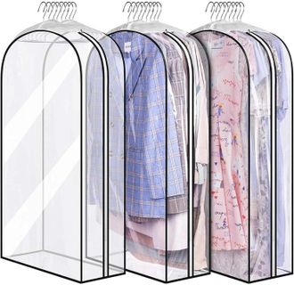 OEM Fundas Transparentes, Impermeables Y A Prueba De Polillas Con Fuelle De 25 Cm Para Ropa De Hombre Y Mujer, Trajes, Vestidos, Abrigos, Chaquetas Y Ropa