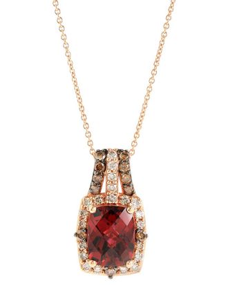 Le Vian 14K Rose Gold 2.89 Ct. Tw. Diamond & Rhodolite Pendant