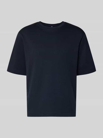 Profuomo T-Shirt mit Logo-Print und Rundhalsausschnitt in Marine, Gr&ouml;&szlig;e XXL