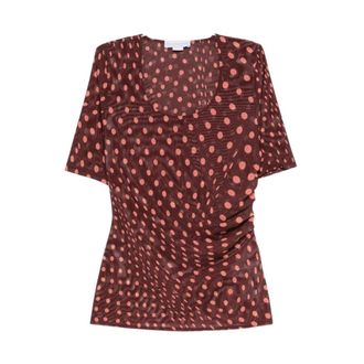 Stella McCartney Stella McCartney, T-Shirts, female, Red, Size: XS Scoop Neck Top