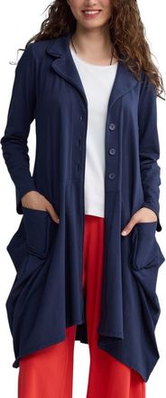 Luukaa D'Celli Liora Voluminous Jersey Jacket in Navy at Nordstrom, Size 16