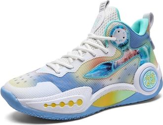 Generic Mens Basketball Shoes are Breathable Lightweight Anti Slip Shock-Absorbing Wear-Resistant Sports Training Boots Walking Shoes(Blue,5.5 UK)