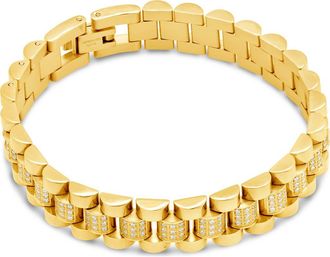 Sterling Forever CZ Accent Watch Chain Bracelet in Gold at Nordstrom Rack