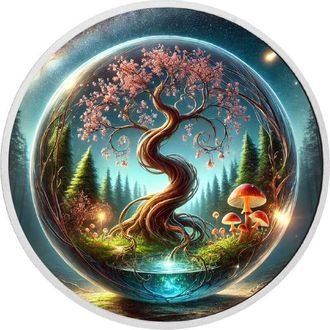 OEM El Equilibrio Del Universo - Moneda De Plata De 1 Oz Con &Aacute;rbol Retorcido