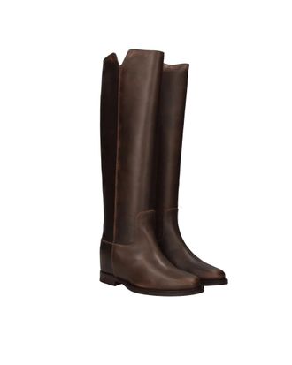 Via Roma 15 Leather Pull-On Boot - Brown