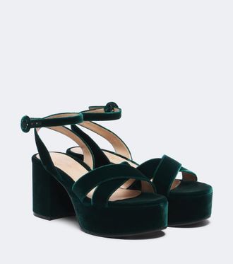 Gianvito Rossi Velvet platform sandals