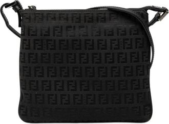 Fendi Pre-owned Vintage Zucca Monogram Crossbody Bag - Dames - Vintage Schoudertas - Zwart - ONE Size - Vintage