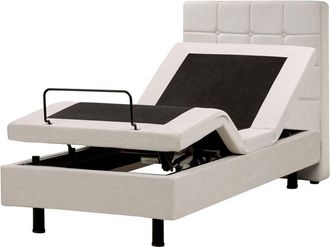 Beliani Beliani - Cama Ajustable El&eacute;ctricamente Individual 80 X 200 Cm Beige Claro Con Mando A Distancia Duke